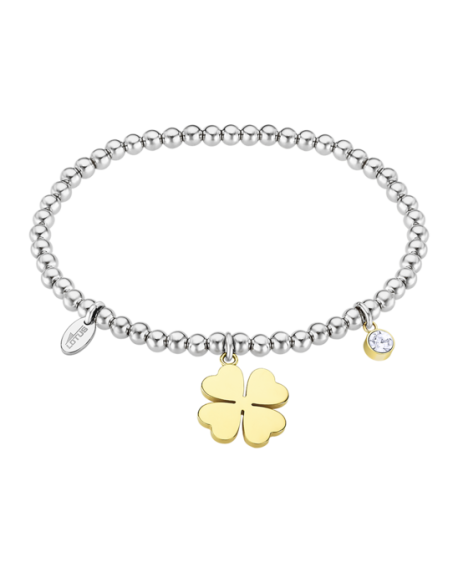Lotus Style Bracelet Femme Perles Acier Argenté Trèfle Doré LS2171-2/1