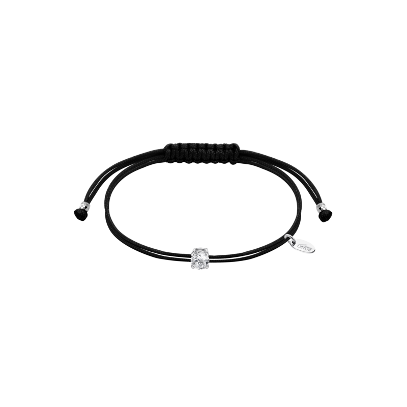Lotus Silver Bracelet Femme Cordon Noir Argent Et Strass LP3669-2/1 Lotus Silver Bracelet Femme Cordon Noir Argent Et Strass LP3669-2/1