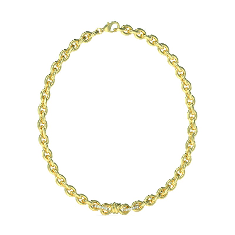 Guess Modern Love Collier Acier Doré JUBN04005JWYG