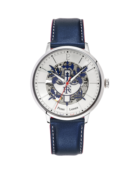 Pierre Lannier Elysée Automatique Montre Homme Cuir Bleu 456D126