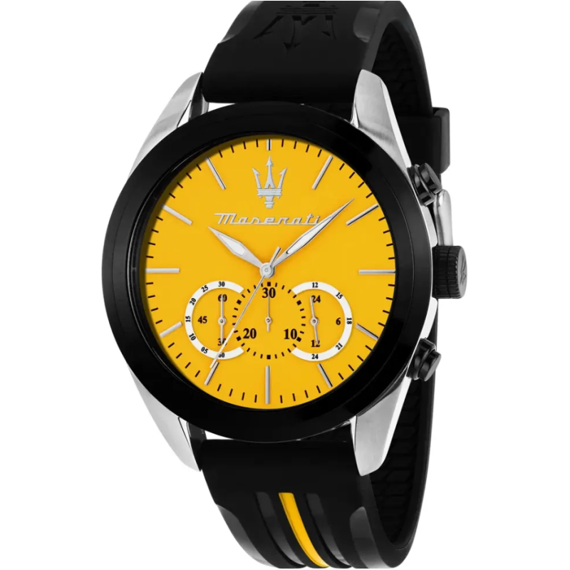 Maserati Traguardo Montre Homme Chrono Acier Silicone Noir R8871612045