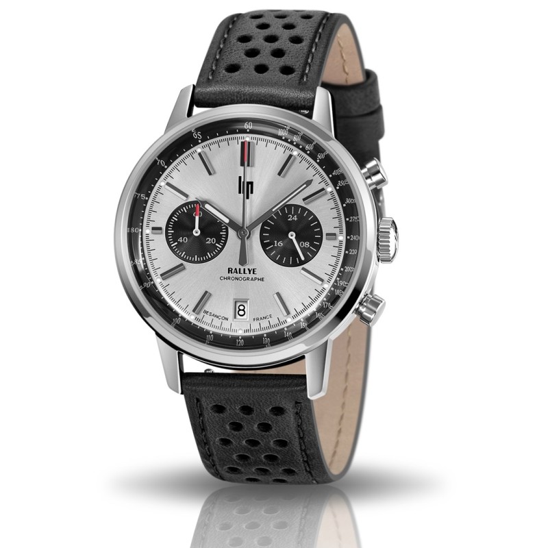 LIP Rallye Montre Homme Chrono Acier Cuir Noir 671811 LIP Rallye Montre Homme Chrono Acier Cuir Noir 671811
