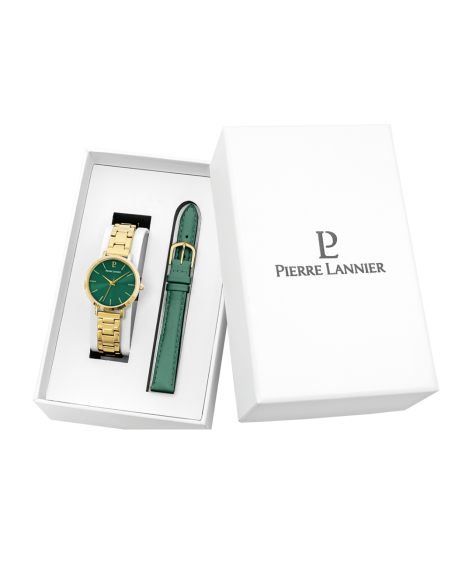 Coffret Pierre Lannier Montre Femme Chouquette Acier Doré 371H572