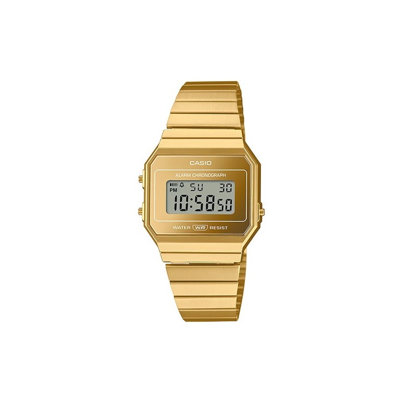 Casio Montre Homme Chrono Acier Doré A700WEVG-9AEF Casio Montre Homme Chrono Acier Doré A700WEVG-9AEF