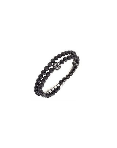 All blacks Bracelet Homme Acier Perles 682370