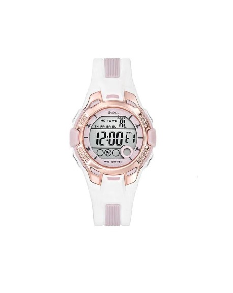 Tekday Montre Junior Silicone Rose et Blanc 654901