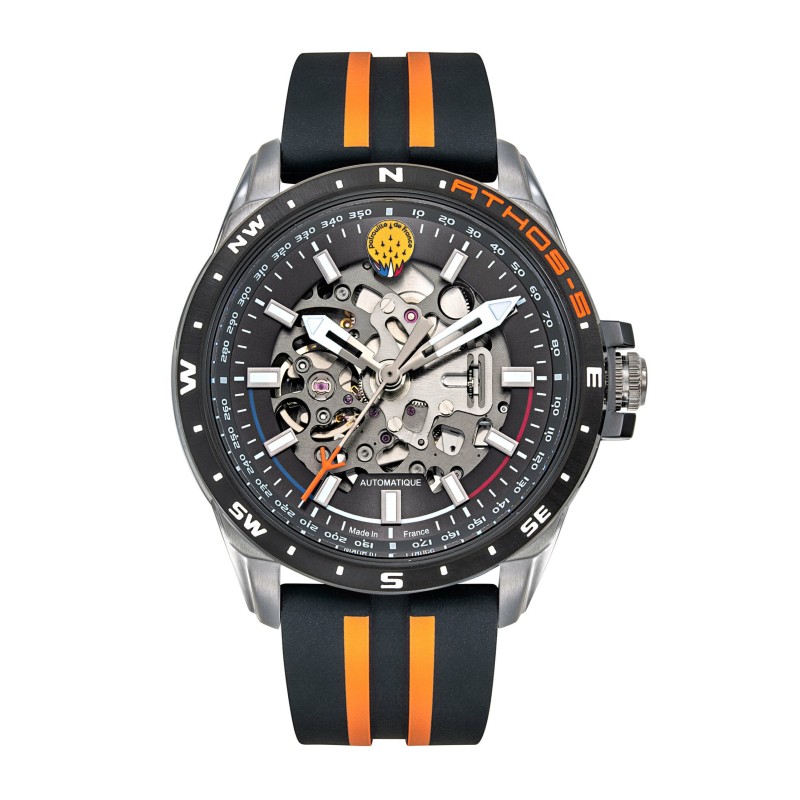 Patrouille de France Athos5 Montre Homme Automatique Acier Cuir Noir 668118 Patrouille de France Athos5 Montre Homme Automatique Acier Cuir Noir 668118