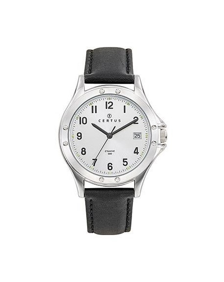 Certus Montre Homme Acier et Cuir Noir 611306