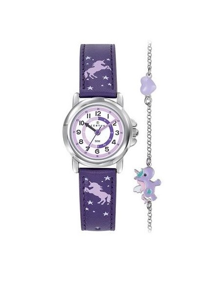 Certus Coffret Montre Junior Cuir Synthétique Violet 647026