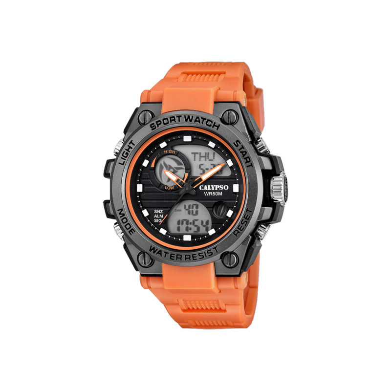 Calypso Street Style Montre Homme Double Affichage Bracelet Orange K5854/2