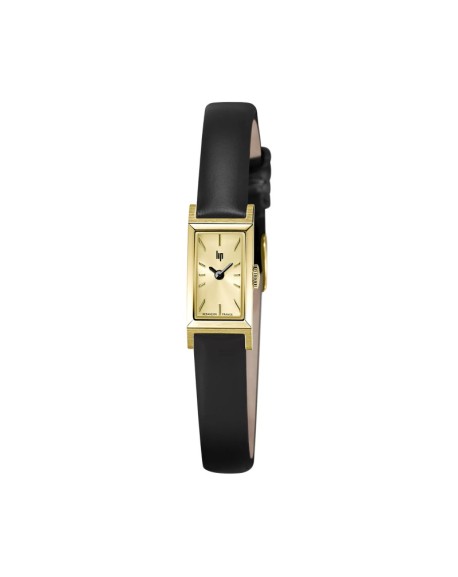 Lip Churchill T13 Montre Femme Acier Doré Cuir Noir 671932