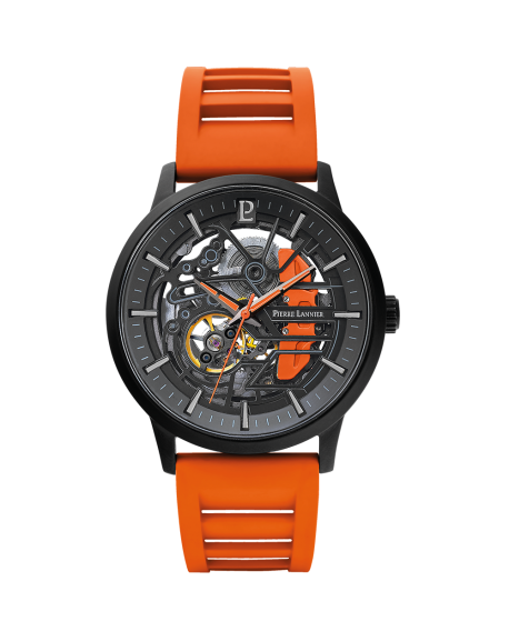 Pierre Lannier Paddock Homme Automatique Acier Silicone Orange 341A499