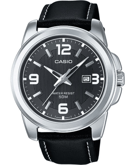 Casio Montre Homme Acier Cuir Noir MTP-1314PL-8AVEF