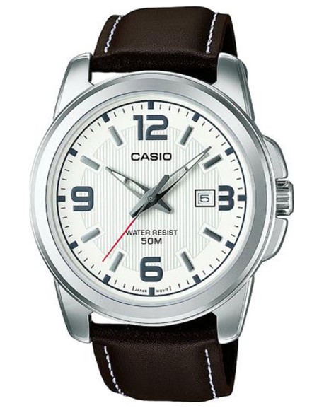 Casio Montre Homme Acier Cuir Marron MTP-1314PL-7AVEF