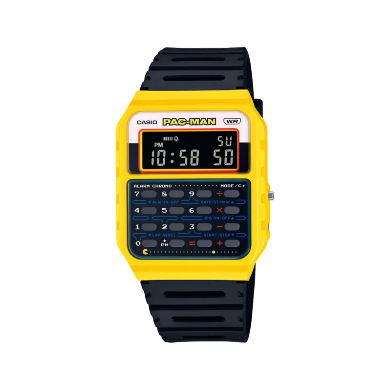 Casio Pac Man Montre Calculatrice Résine Noire CA-53WPC-1BER Casio Pac Man Montre Calculatrice Résine Noire CA-53WPC-1BER