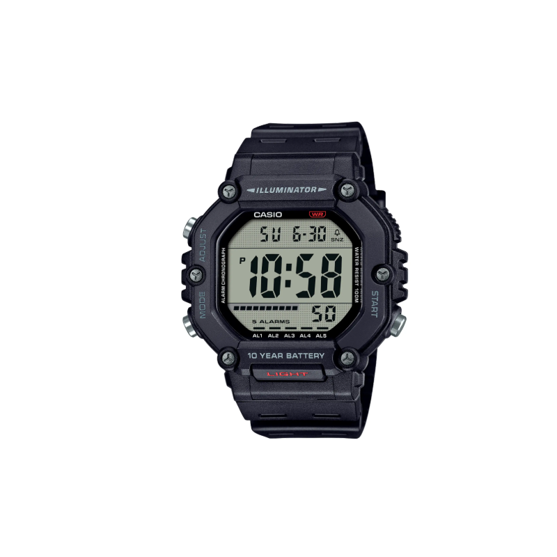 Casio Montre Homme Chrono Résine Noire AE-1600H-1AVEF Casio Montre Homme Chrono Résine Noire AE-1600H-1AVEF