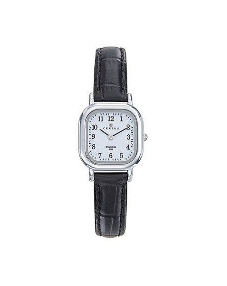 Certus Montre Femme Acier Cuir Noir 644555