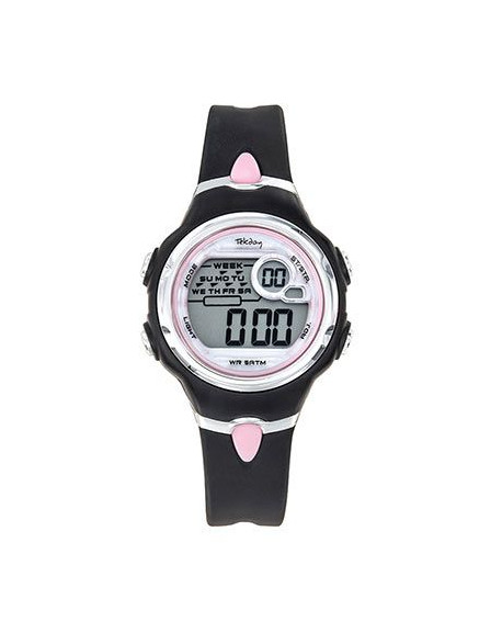 Tekday Montre Junior Silicone Noir Et Rose 654904