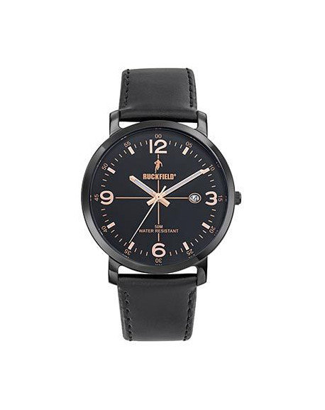 Ruckfield Montre Homme Acier Noir Cuir Noir 685210