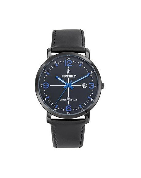 Ruckfield Montre Homme Acier Noir Cuir Noir 685211