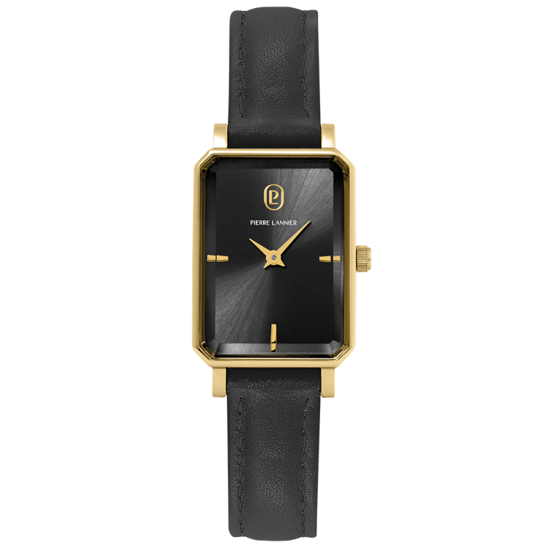 Pierre Lannier Ariane Montre Femme Acier Doré Cuir Noir 006L533 Pierre Lannier Ariane Montre Femme Acier Doré Cuir Noir 006L533