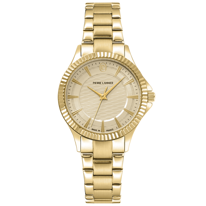 Pierre Lannier Metropolitain Montre Femme Acier Doré 018Q542 Pierre Lannier Metropolitain Montre Femme Acier Doré 018Q542
