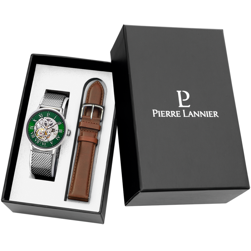 Coffret Montre Pierre Lannier Automatic Homme Acier Milanais 390C171 Coffret Montre Pierre Lannier Automatic Homme Acier Milanais 390C171
