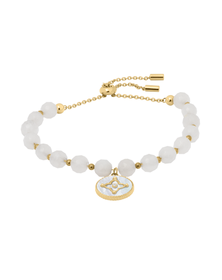 Pierre Lannier Bracelet Acier Doré Nacre Blanche BJ24A5211