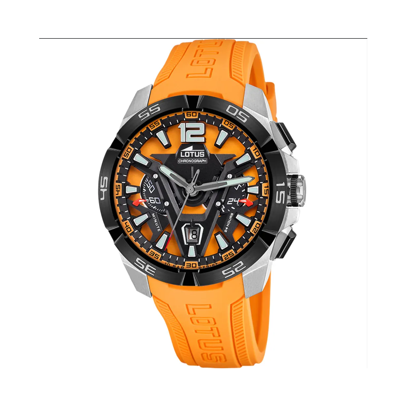 Lotus Montre Homme Chronographe Acier Silicone Orange 18944/3 Lotus Montre Homme Chronographe Acier Silicone Orange 18944/3