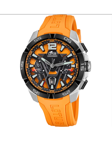 Lotus Montre Homme Chronographe Acier Silicone Orange 18944/3