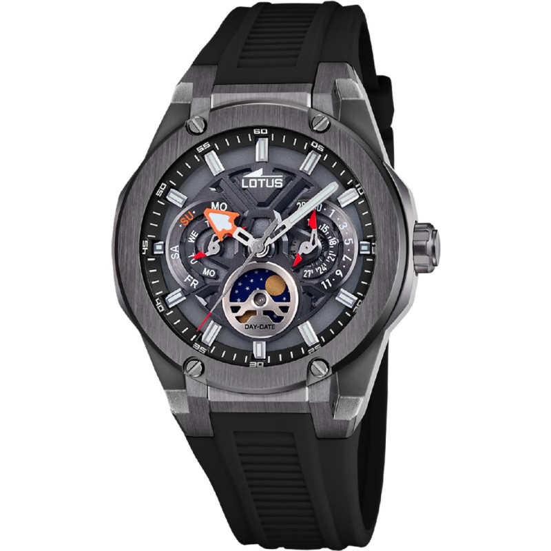 Lotus Montre Homme Multifonction Acier Gris Silicone Noir 18946/6 Lotus Montre Homme Multifonction Acier Gris Silicone Noir 18946/6