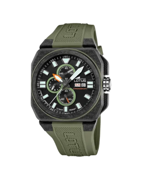 Lotus Montre Homme Chronographe Fibre De Carbone Silicone Vert 18976/1