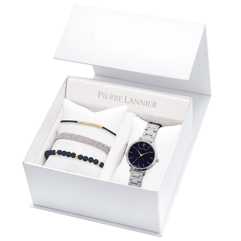 Pierre Lannier Coffret Chouquette Montre Femme Acier 176F661 Pierre Lannier Coffret Chouquette Montre Femme Acier 176F661