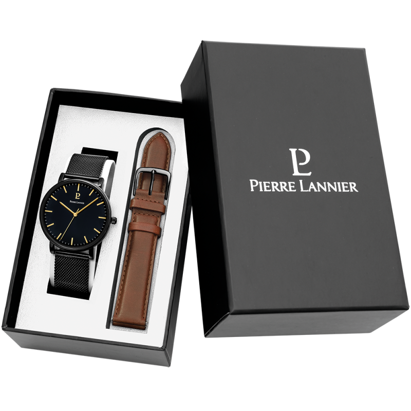 Pierre Lannier Coffret Essential Homme Acier Milanais Noir 388C439 Pierre Lannier Coffret Essential Homme Acier Milanais Noir 388C439