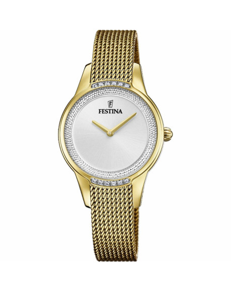 Festina Mademoiselle Montre Femme Acier Doré Milanais F20495/1