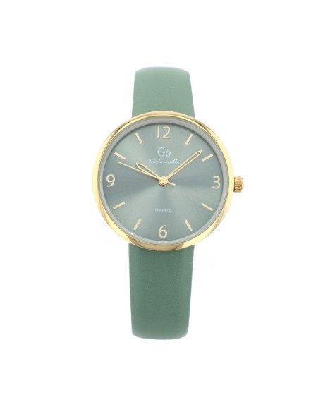 Go Girl Montre Femme Acier Doré Cuir Vert 699611