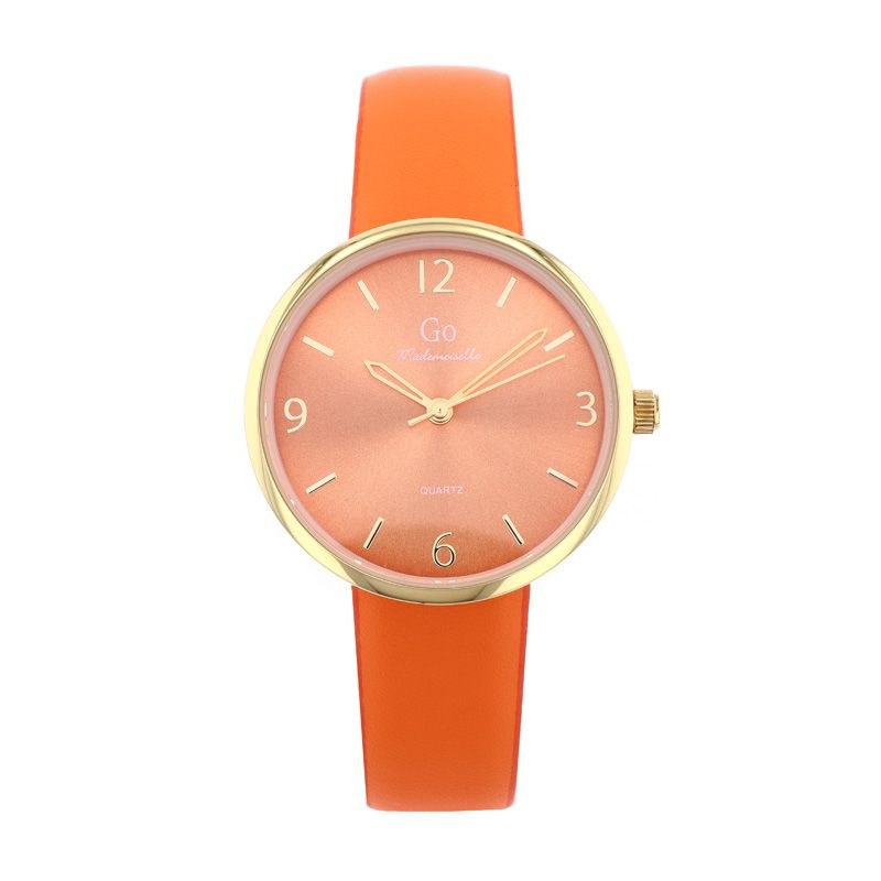 Go Girl Montre Femme Acier Doré Cuir Orange 699612 Go Girl Montre Femme Acier Doré Cuir Orange 699612