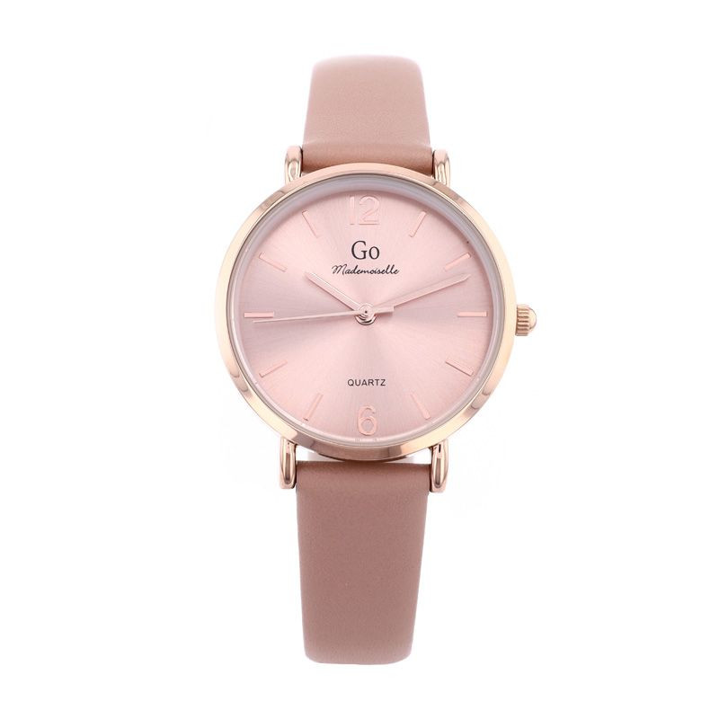 Go Girl Montre Femme Acier Doré Rose Cuir Rose 699614 Go Girl Montre Femme Acier Doré Rose Cuir Rose 699614