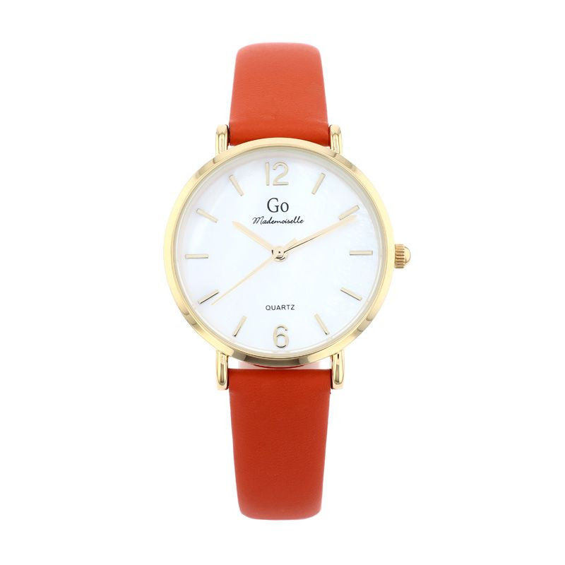 Go Girl Montre Femme Acier Doré Cuir Orange 699615 Go Girl Montre Femme Acier Doré Cuir Orange 699615