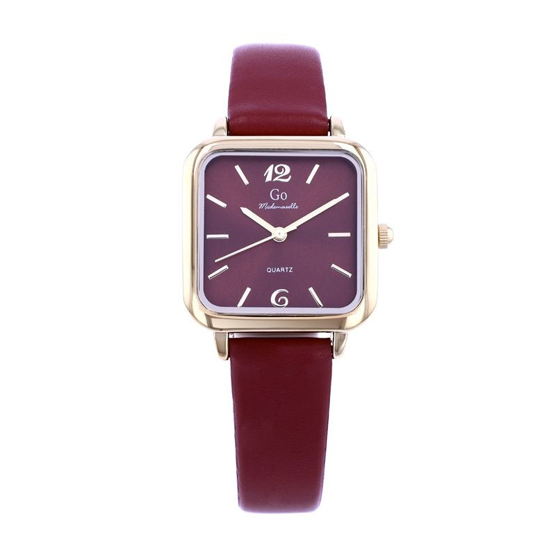Go Girl Montre Femme Acier Doré Cuir Framboise 699619 Go Girl Montre Femme Acier Doré Cuir Framboise 699619