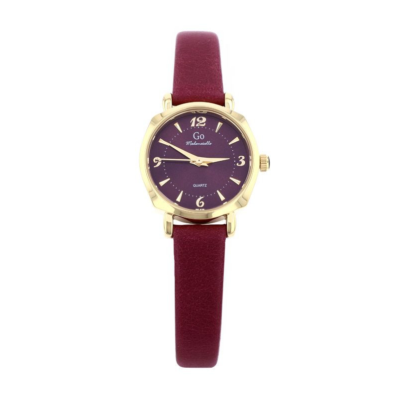 Go Girl Montre Femme Acier Doré Cuir Framboise 699620 Go Girl Montre Femme Acier Doré Cuir Framboise 699620