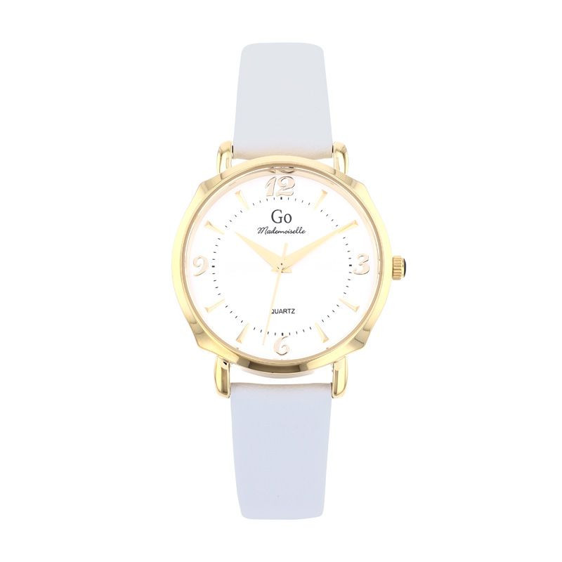 Go Girl Montre Femme Acier Doré Cuir Blanc 699622 Go Girl Montre Femme Acier Doré Cuir Blanc 699622
