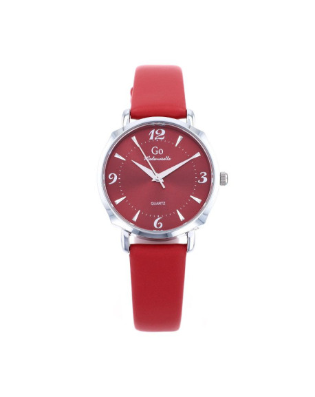Go Girl Montre Femme Acier Cuir Rouge 699623