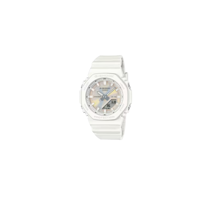 Casio G-Shock Montre Femme Résine Blanche GMA-P2100PC-7AER Casio G-Shock Montre Femme Résine Blanche GMA-P2100PC-7AER