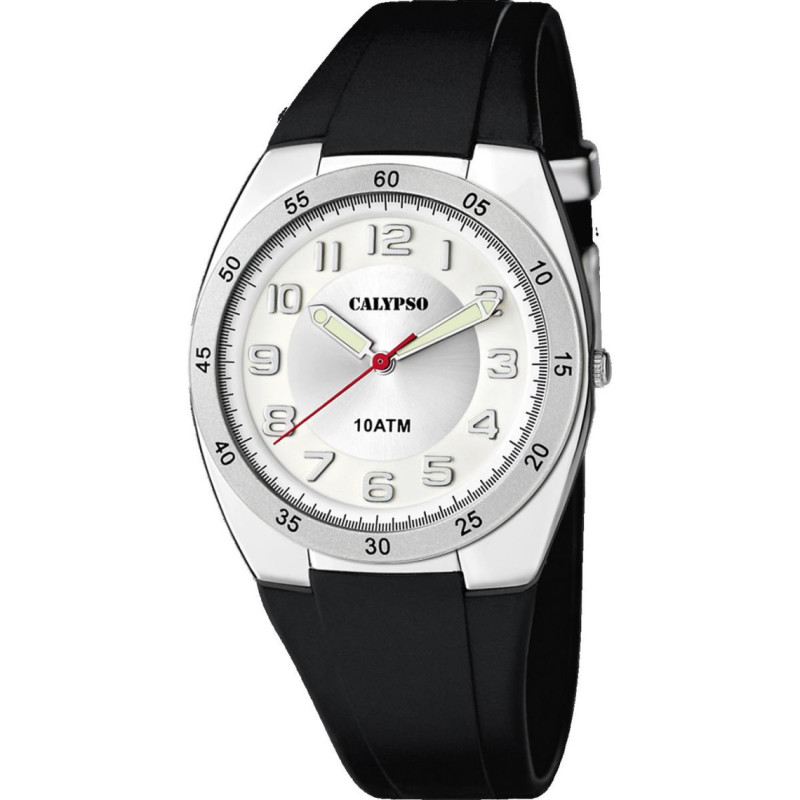 Calypso Montre homme Résine Argentée Silicone Noir K5753/4