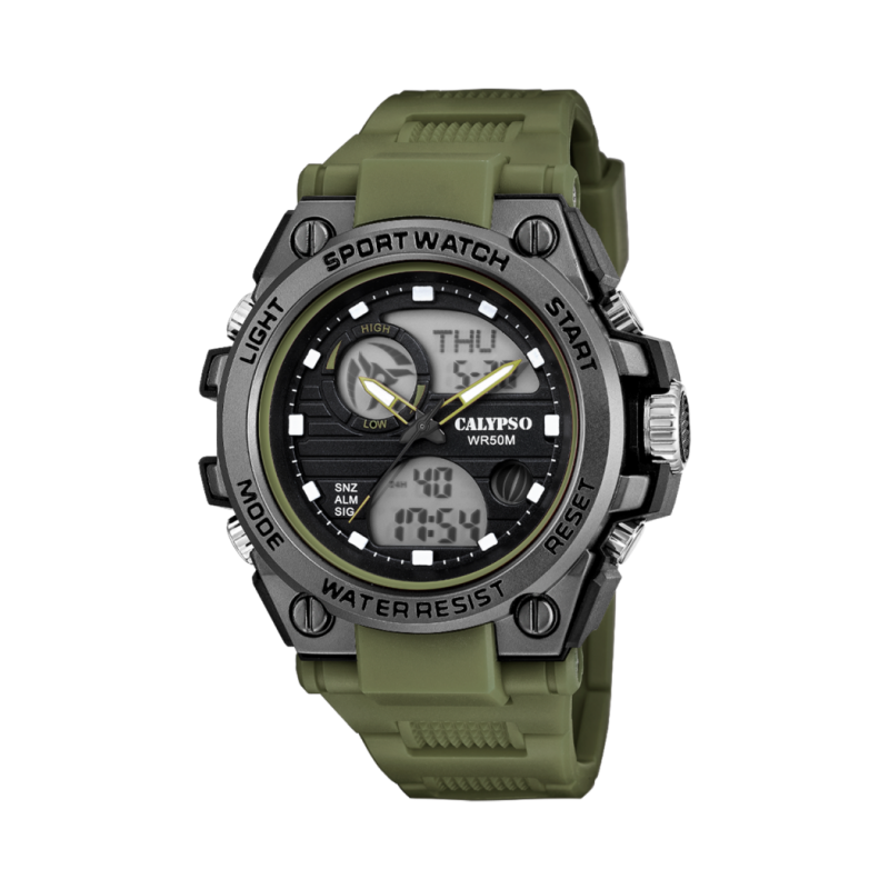 Calypso Montre Homme Double Affichage Résine Kaki K5875/3