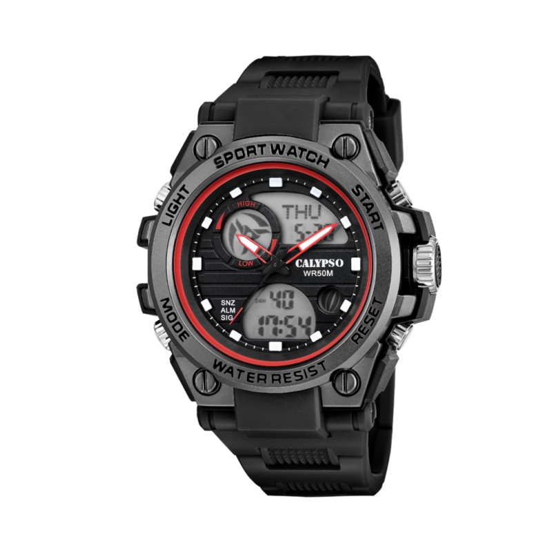 Calypso Montre Homme Double Affichage Résine Noire K5875/4 Calypso Montre Homme Double Affichage Résine Noire K5875/4