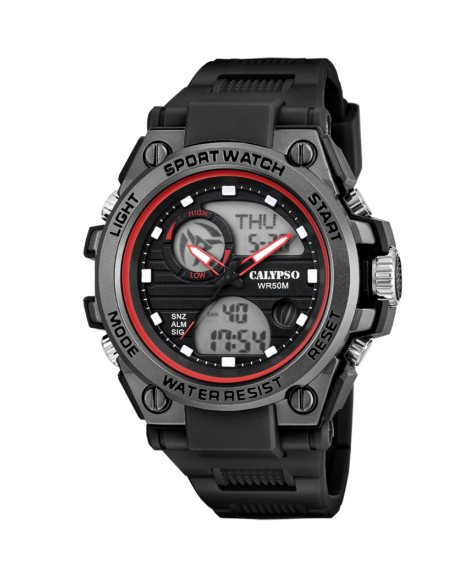 Calypso Montre Homme Double Affichage Résine Noire K5875/4