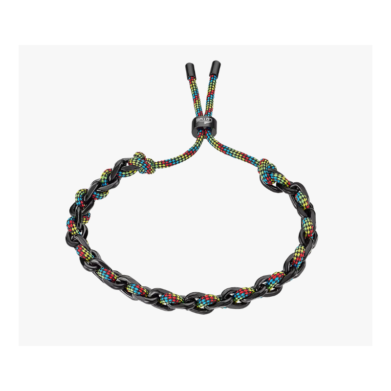 Lotus Style Bracelet Femme Acier Noir Et Cordon Multicolore LS2376-2/1 Lotus Style Bracelet Femme Acier Noir Et Cordon Multicolore LS2376-2/1