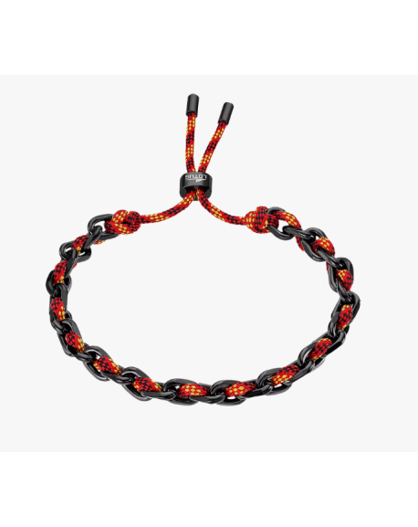 Lotus Style Bracelet Femme Acier Noir Et Cordon Orange Et Rouge LS2376-2/4